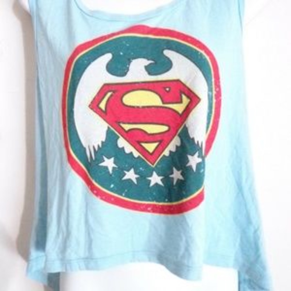 Trunk Ltd Cropped Superman Logo Tank Top~ XS ~or M